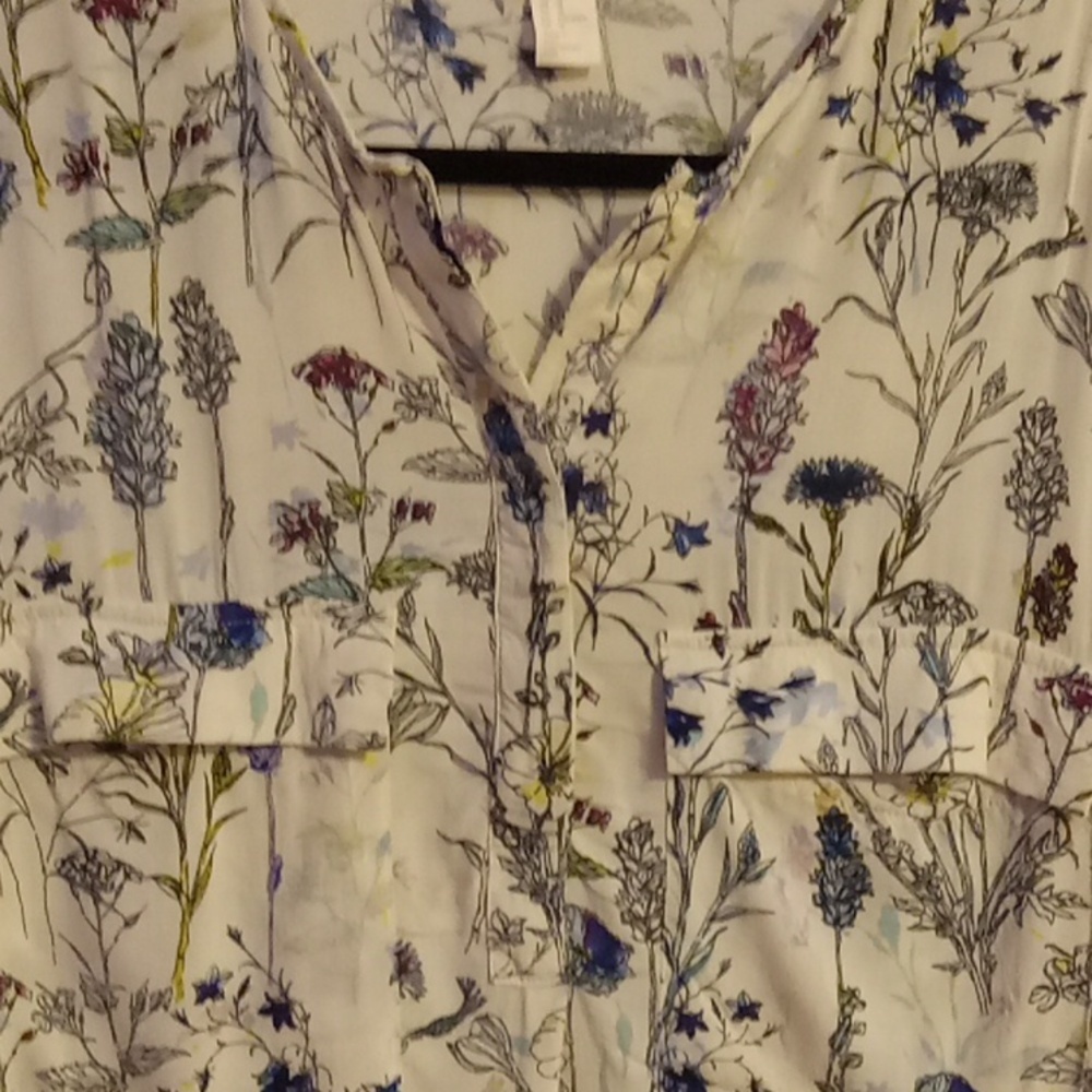 H&M Floral Mini Dress - White and Blue - Picture 3 of 6